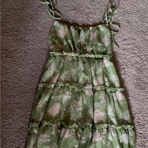 Green Floral Women's Casual Dress
